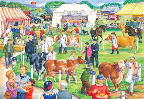 County Fair | Cartoon art styles, Puzzle art, Illustration art