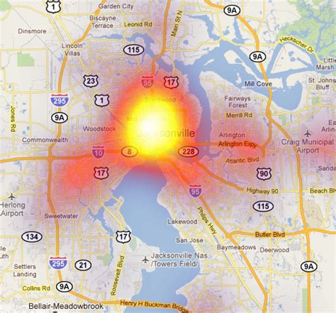 Jacksonville, FL Heat Map | SpotCrime - The Public's Crime Map