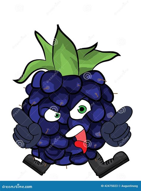 Blackberry Fruit Cartoon Illustration Stock Illustration - Illustration ...