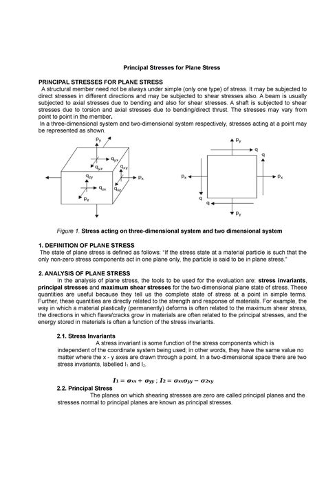 Principal Stresses for Plane Stress - Principal Stresses for Plane ...