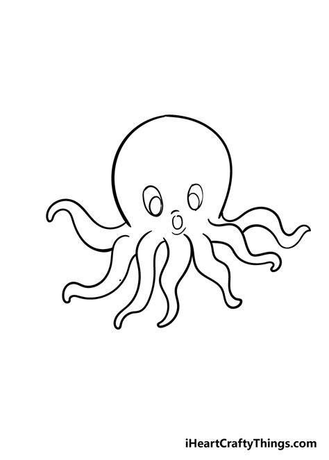 Octopus Drawing - How To Draw An Octopus Step By Step