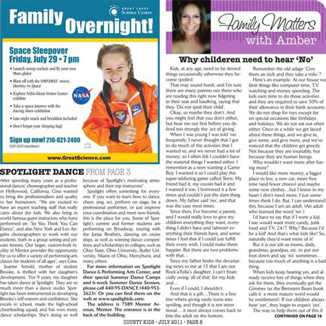 County Kids July Parenting Article