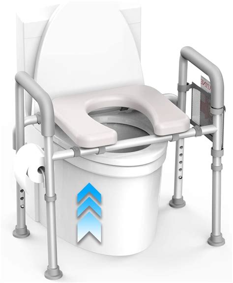 Amazon.com: Agrish Raised Toilet Seat with Handles - Cozy Padded Elevated Medical Toilet Seat ...