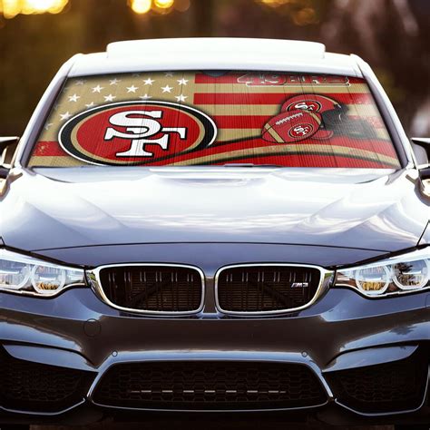 San Francisco 49ers American Flag Car Sunshade