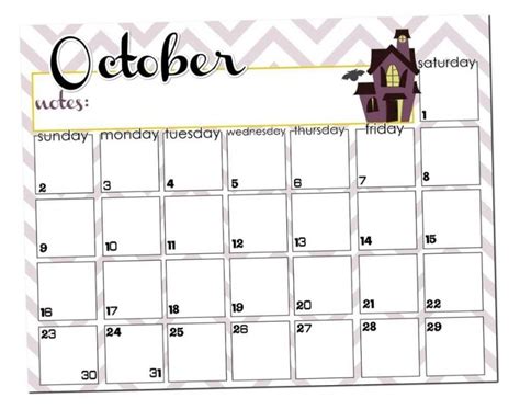 Printable Halloween Calendar - Printable Words Worksheets