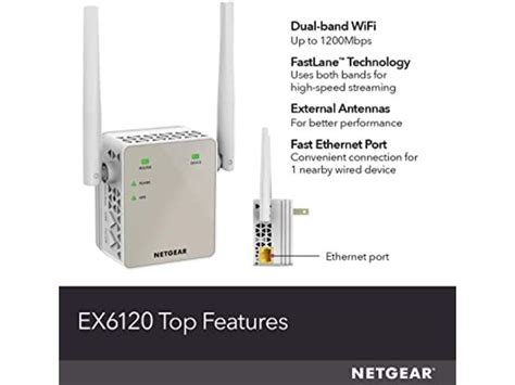 Netgear EX6120 WiFi Range Extender -Coverage up to 1200 sq.ft. & 20 Devices (Refurbished, Open ...