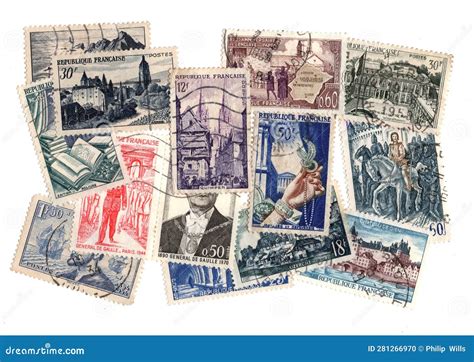 Vintage Postage Stamps from France. Editorial Image - Image of drawing, tapestry: 281266970