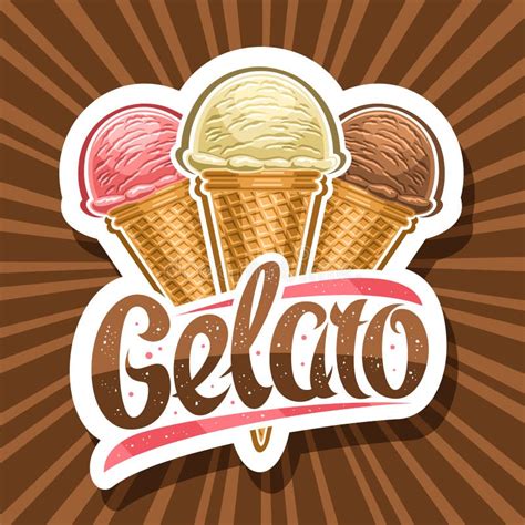 Italian gelato ice cream stock illustration. Illustration of artisanal - 300717853