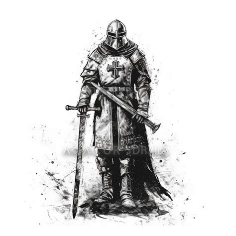 Premium AI Image | a drawing of a knight with a sword and shield.