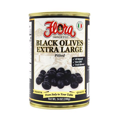 Black Olives Jumbo Pitted - Flora Fine Foods