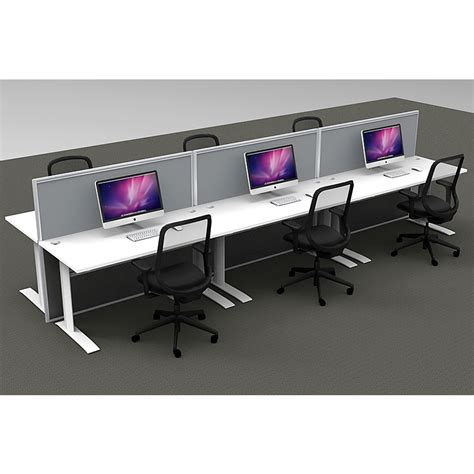 Smart 6-Way Desk Pod with Standing Screen Dividers | Value Office Furniture