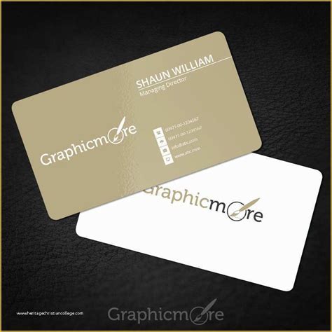 Gold Business Card Template Free Of Rounded Corner Gold Business Card Template & Mockup Free Psd ...