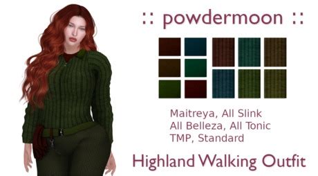 Second Life Marketplace - powdermoon - Highland Walking Outfit With HUD
