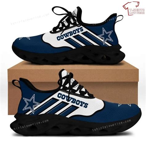 NFL Dallas Cowboys Blue White Stripes Logo Sneakers Max Soul Running ...