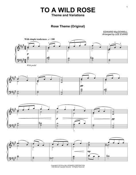 To A Wild Rose | Sheet Music Direct