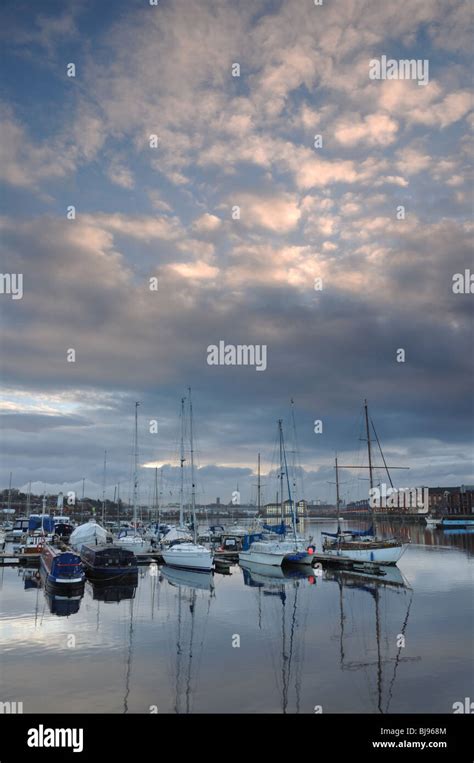 Sunrise at Preston Marina, Riversway Preston Lancashire Stock Photo - Alamy