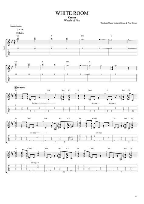 White Room by Cream - Full Score Guitar Pro Tab | mySongBook.com