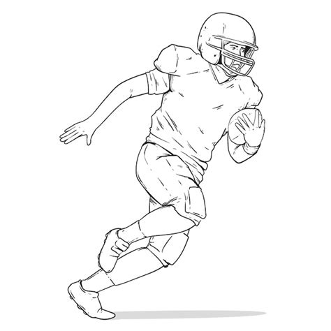 Premium Vector | Hand drawn american football player outline illustration