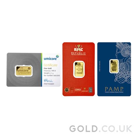 Buy 5g Gold Bars | GOLD.co.uk - From £288.50