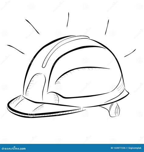 Safety Helmet Drawing Images - Safety Helmet Icon Stock Vector. Illustration Of Headgear | Driskulin