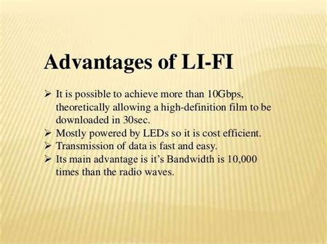 Advantages of LI-FI | Radio wave, Data transmission, Technology