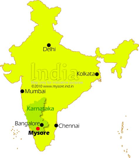 Location of Mysore on India map - Everything about Mysore!