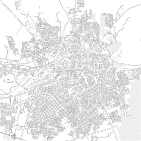 Culiacán, Sinaloa, Mexico, bright outlined vector map - HEBSTREITS ...