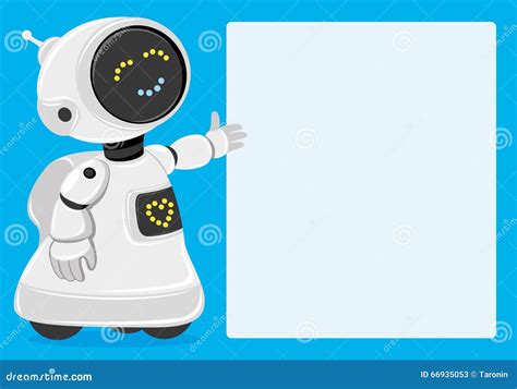 Cute Robot on a Blue Background Stock Vector - Illustration of machine, colorful: 66935053