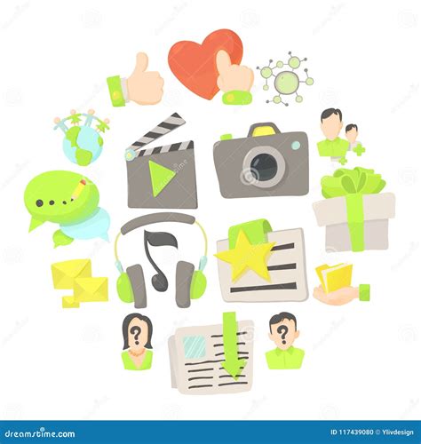 Advertisement Icons Set, Cartoon Style Stock Vector - Illustration of ...