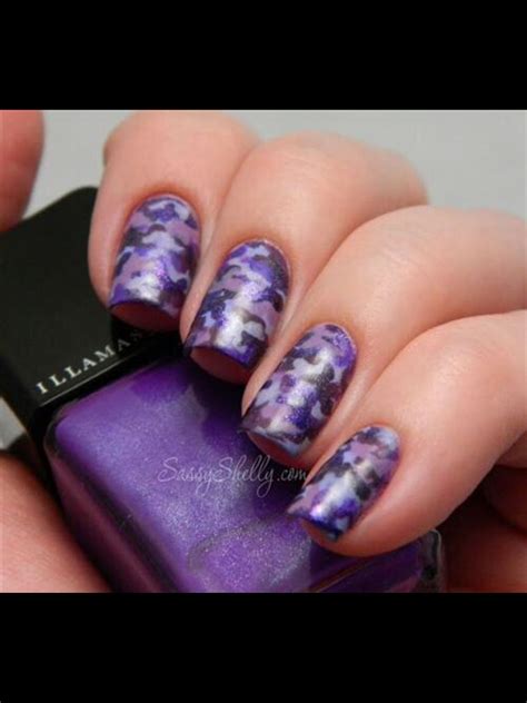 Purple Camouflage Nails Camo Nail Art, Camouflage Nails, Purple Camouflage, Fancy Nails, Love ...