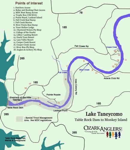 Lake Taneycomo Maps - Lake Taneycomo - OzarkAnglers.Com Forum