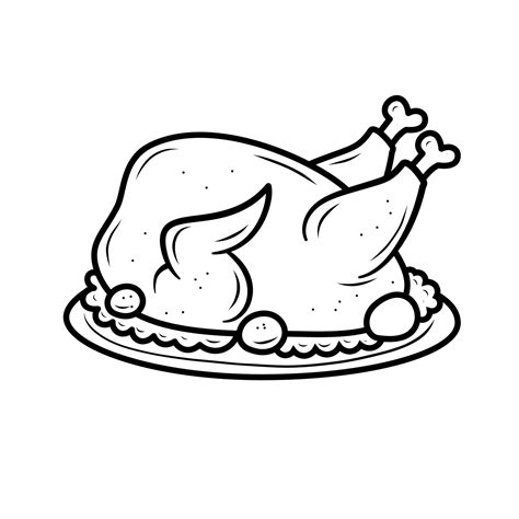 Chicken roast vector illustration with hand-drawn style isolated on white background 22608756 ...