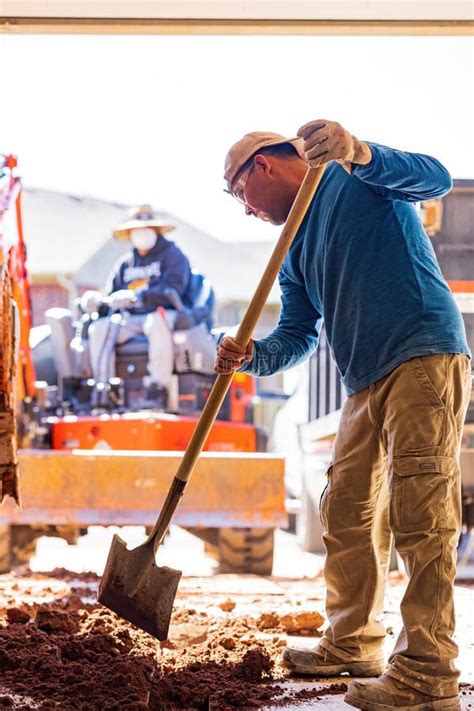 Worker Was Working on a Garage Underground Storm Shelter Installation Editorial Photography ...