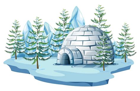 Igloo at the arctic land | Igloo images, Igloo drawing, Igloo