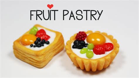 polymer clay Fruit Pastry TUTORIAL ( puff pastry tart ) | polymer clay food - YouTube