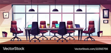 Modern business office meeting room cartoon Vector Image