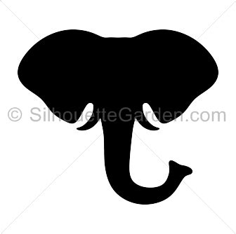 Elephant Head Silhouette | Elephant silhouette, Elephant stencil, Elephant