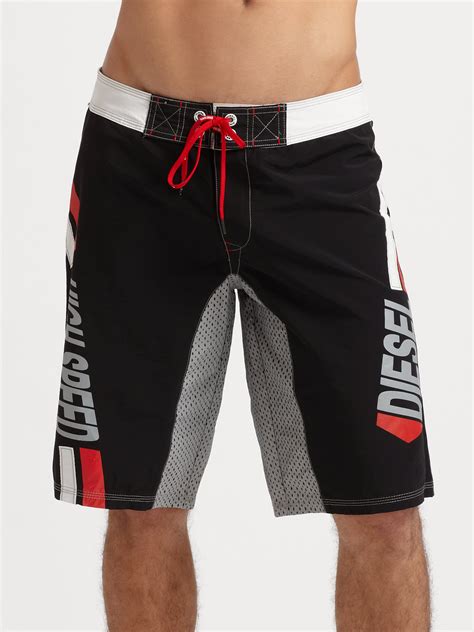 Diesel Deck Board Shorts in Black for Men | Lyst