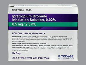 Ipratropium Bromide 0.02% 25X2.5 ML Inhalation By Ritedose Pharma