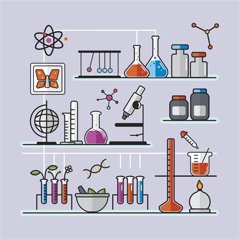 Ilustración de conjunto de instrumentos de laboratorio de química - Descargar Vectores Gratis ...