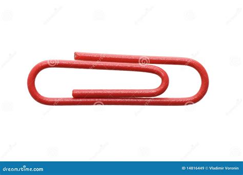 Red paper clip isolated stock image. Image of single - 14816449