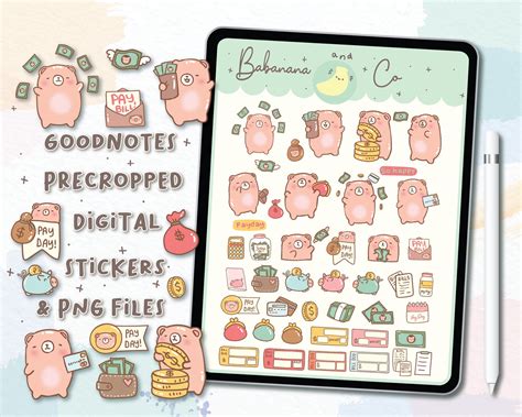 Digital Stickers Book. Cute Hand Draw Digital Planner Stickers | Etsy