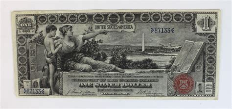 Lot - United States Series 1896 $1 Silver Certificate History Educational Note