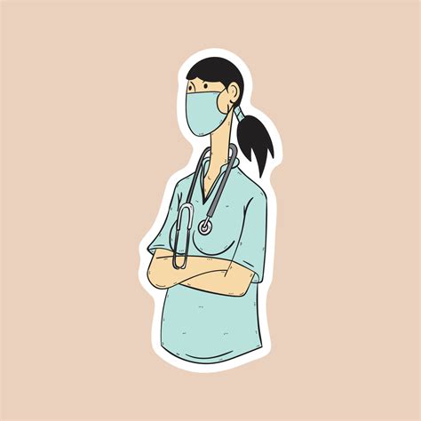 Doctor with mask 16928945 Vector Art at Vecteezy