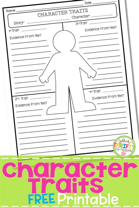 Free Character Traits Worksheets