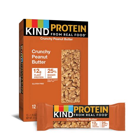 KIND Protein Bars, Crunchy Peanut Butter, Gluten Free, 12g Protein,1.76oz, 12 Count – BrickSeek