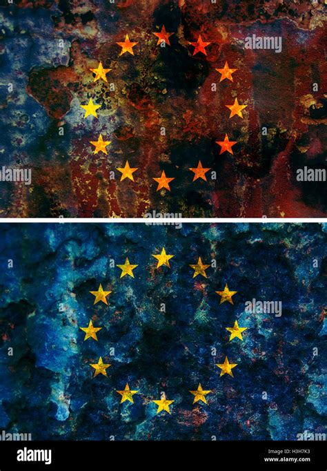 some very old grunge flag of european union Stock Photo - Alamy