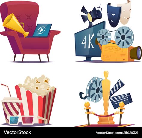 Cinema cartoon entertainment conceptual Royalty Free Vector