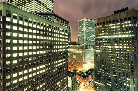 Rooftop View Of Lower Manhattan At Night by Andrew C Mace