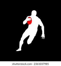 High Details Rugby Player Silhouette Minimal Stock Vector (Royalty Free ...